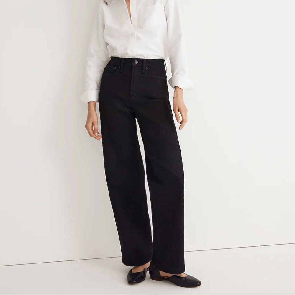 Madewell The Perfect Vintage Wide-Leg Jean in Black